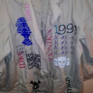 IDKU female spring badge trench jacket